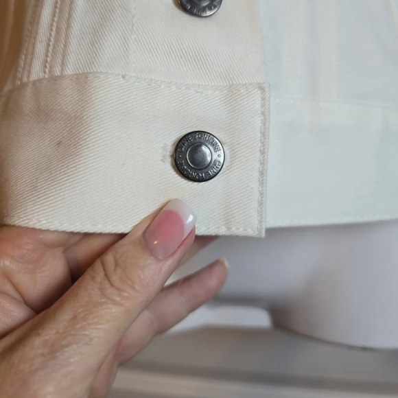 Extremely Rare! Anne Fontaine Made In Italy Cream/Blk Denim Jacket - Picture 4 of 9